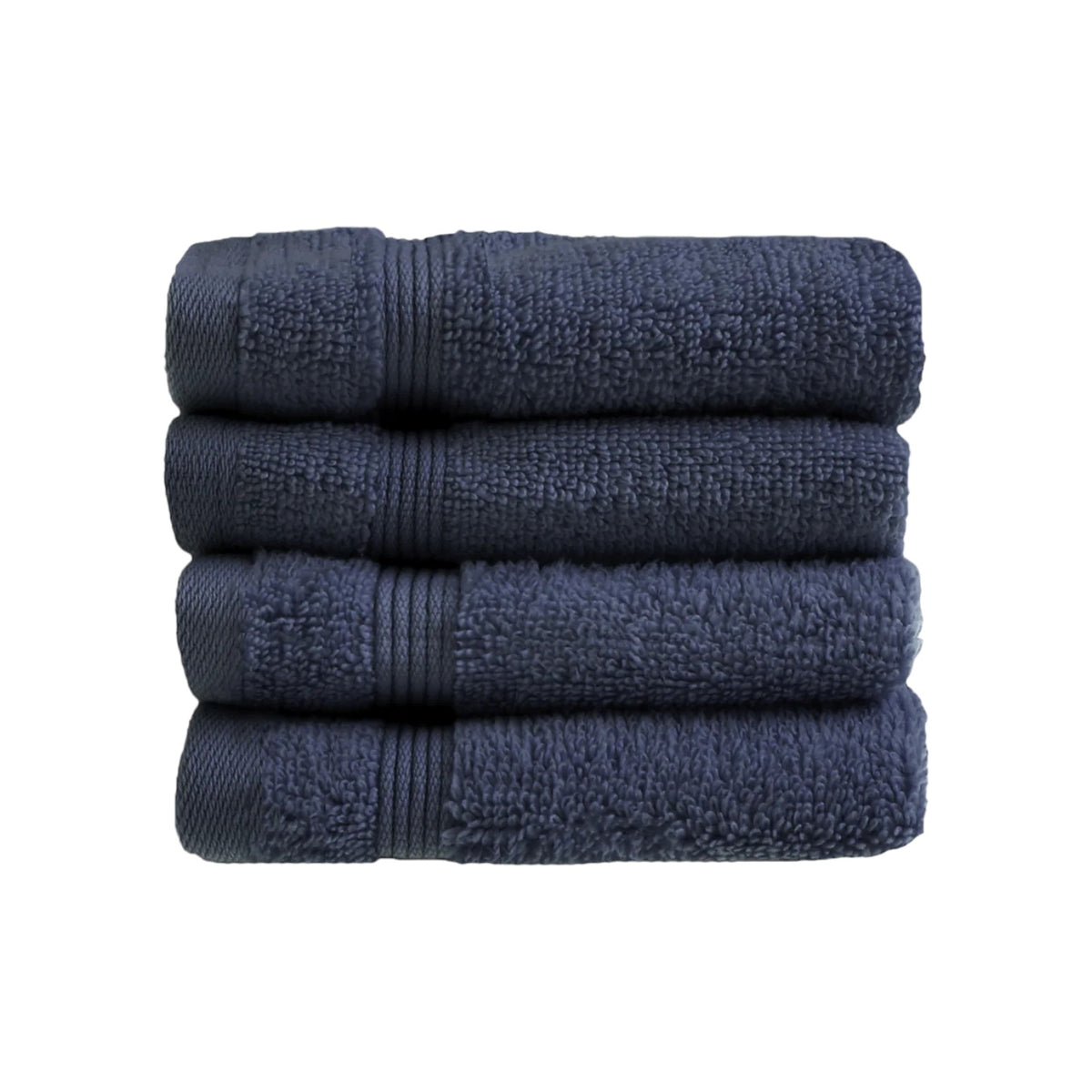 Luxury Zero Twist Egyptian Cotton Face Cloth 4 Pack Navy Blue