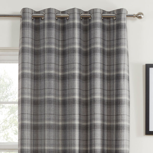 Carnoustie Thermal Blackout Lined Eyelet Curtains Grey Eyelet Curtains Sundour   