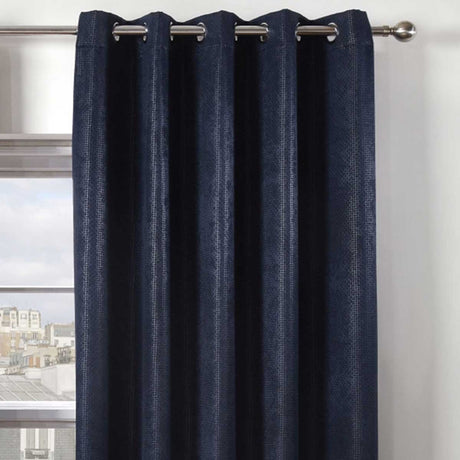 Ambiance Thermal Blackout Eyelet Curtains Navy Eyelet Curtains Emma Barclay   