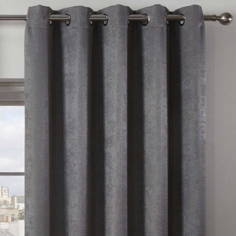 Ambiance Thermal Blackout Eyelet Curtains Charcoal Eyelet Curtains Emma Barclay   