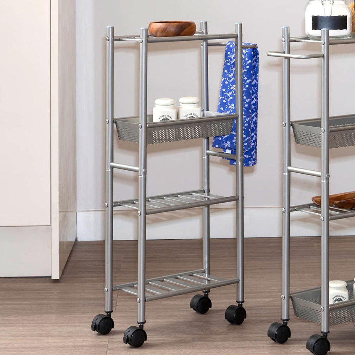 Nickel 4 Tier Kitchen Trolley