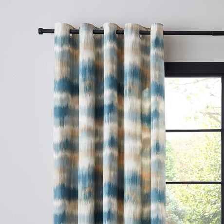 Ombre Texture Eyelet Curtains Teal