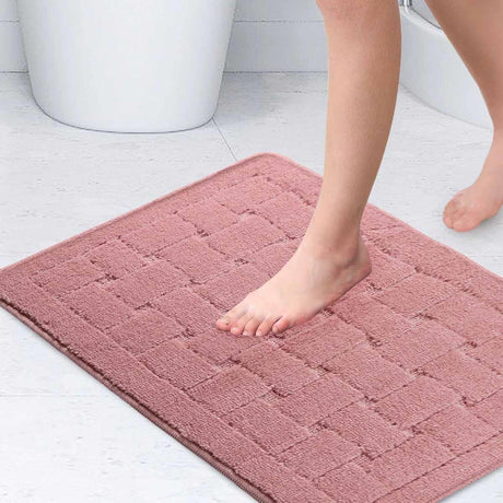 Orkney Bath Mat Blush Pink 45x75cm