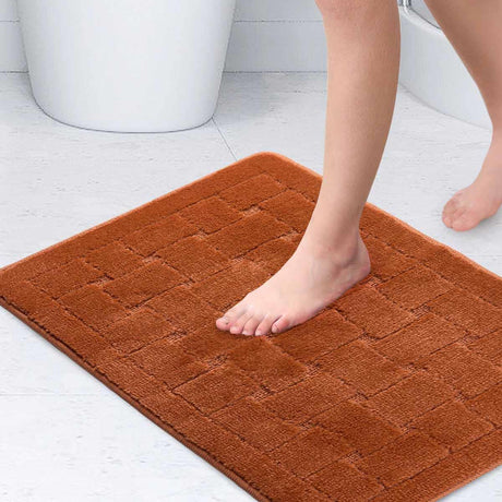 Orkney Bath Mat Burnt Orange 45x75cm