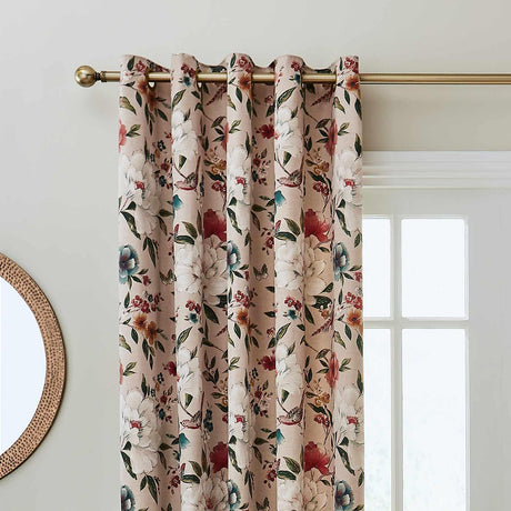 Pippa Floral Birds Eyelet Curtains