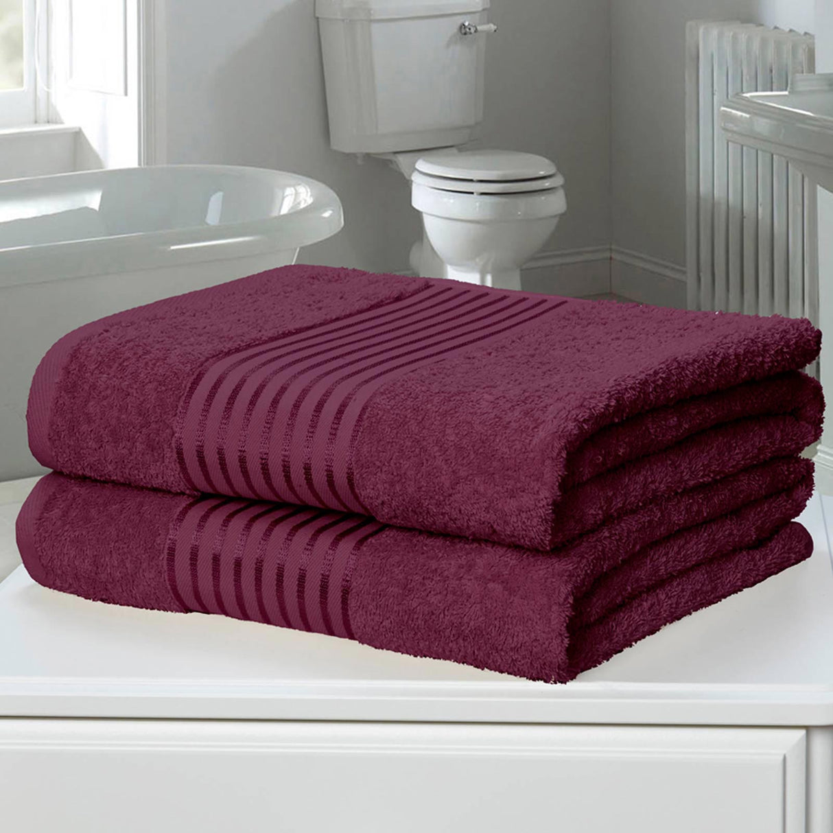 Windsor Bath Sheet Pair Plum