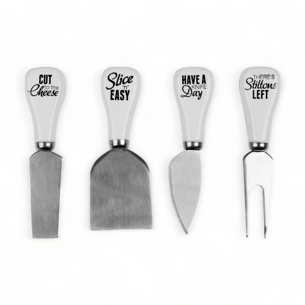 Pun & Games Set of 4 Cheese Knives