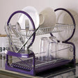 Purple Enamel 2 Tier Dish Drainer