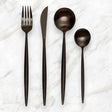 Retro 16 Piece Matte Black Cutlery Set