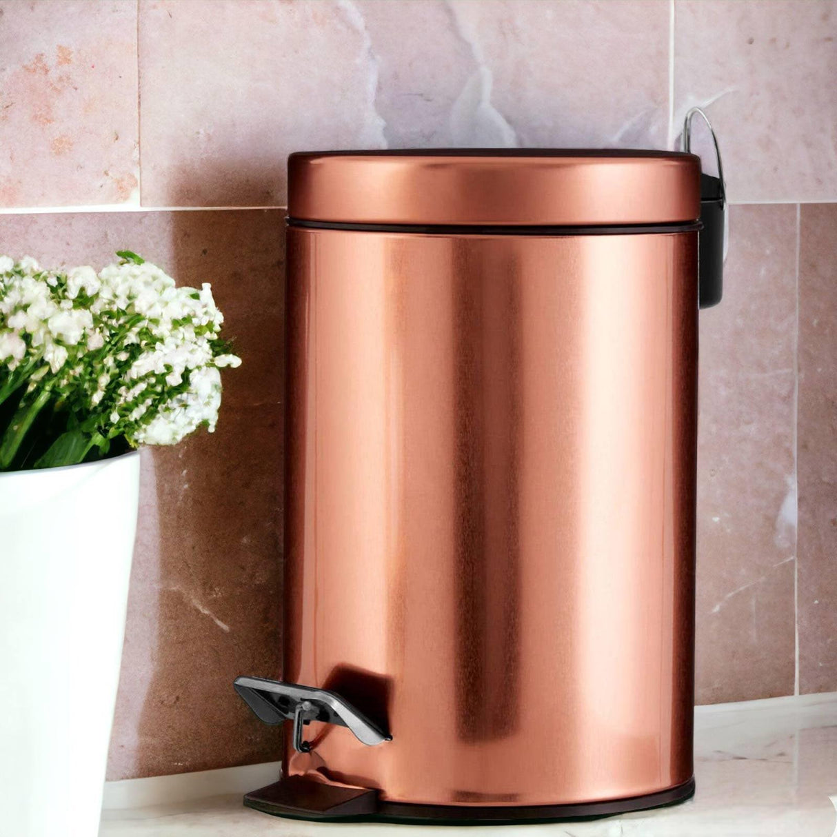 Rose Gold 3L Mini Pedal Bin