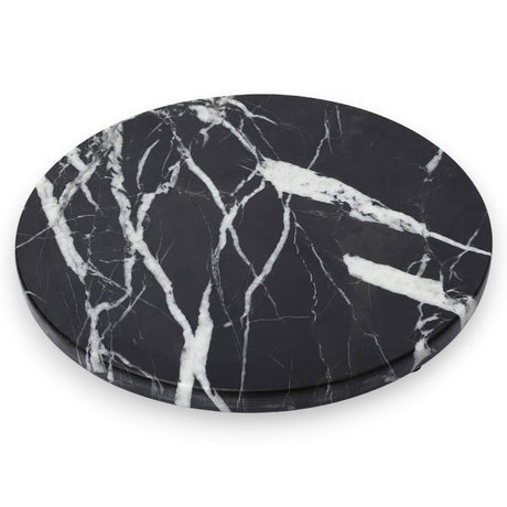 Round Black + Gold Marble Chopping Board