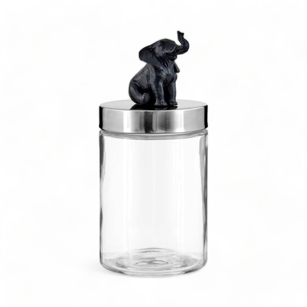 Safari Elephant Glass Jar