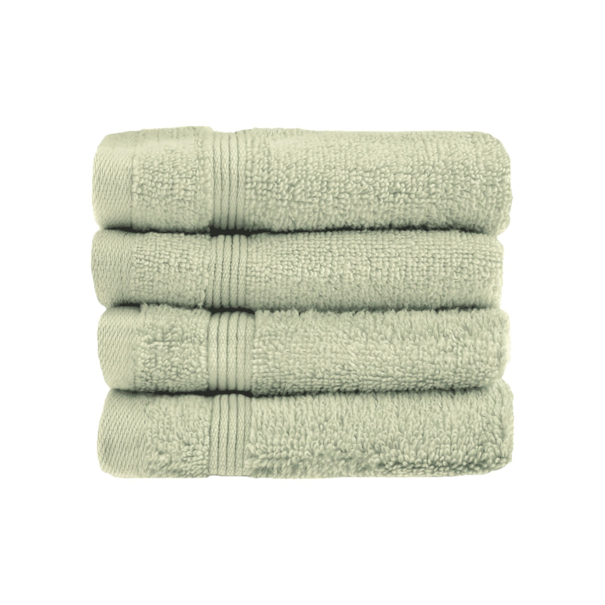 Luxury Zero Twist Egyptian Cotton Face Cloth 4 Pack Sage Green