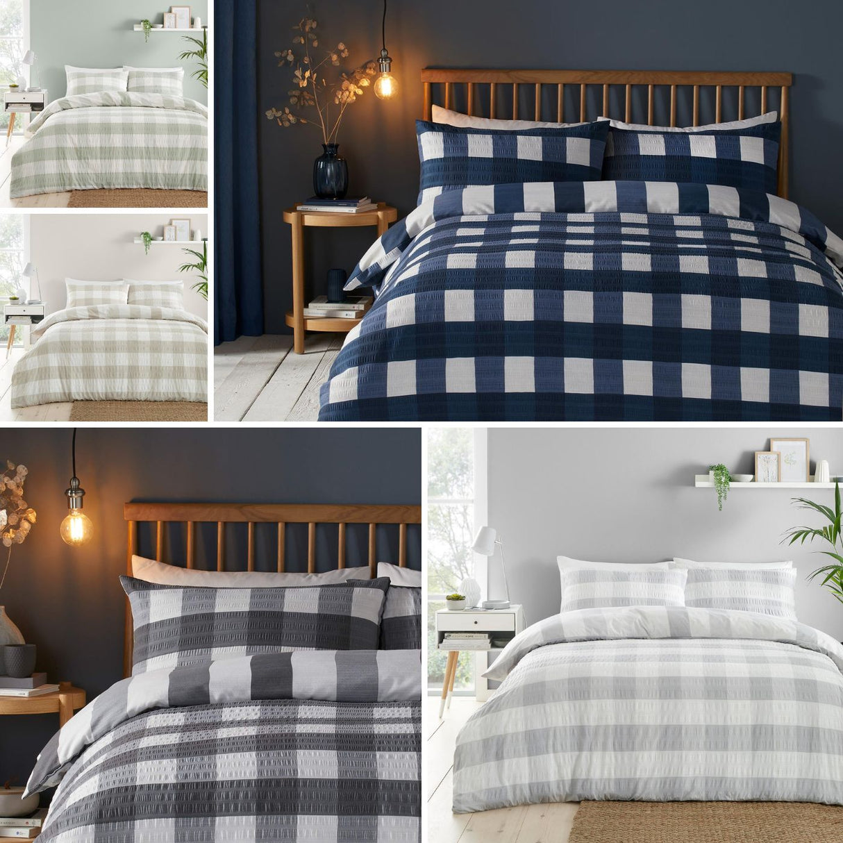 Seersucker Gingham Duvet Cover Set