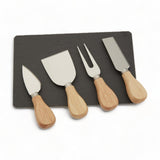 Set of 4 Cheese Knives + Slate Tray