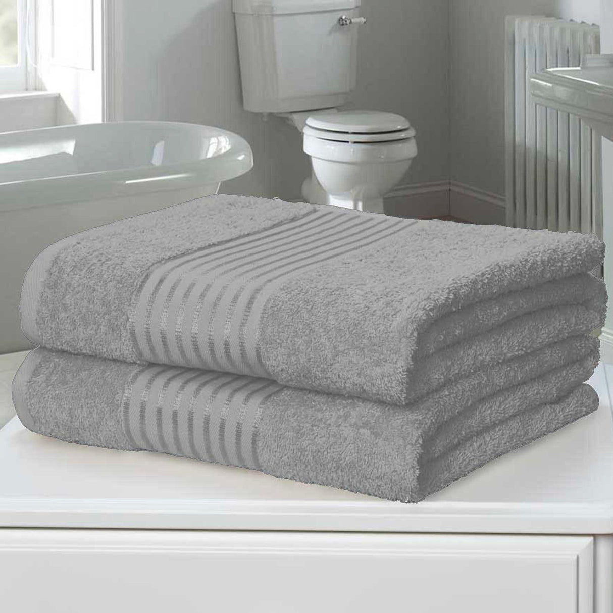 Windsor Bath Sheet Pair Silver