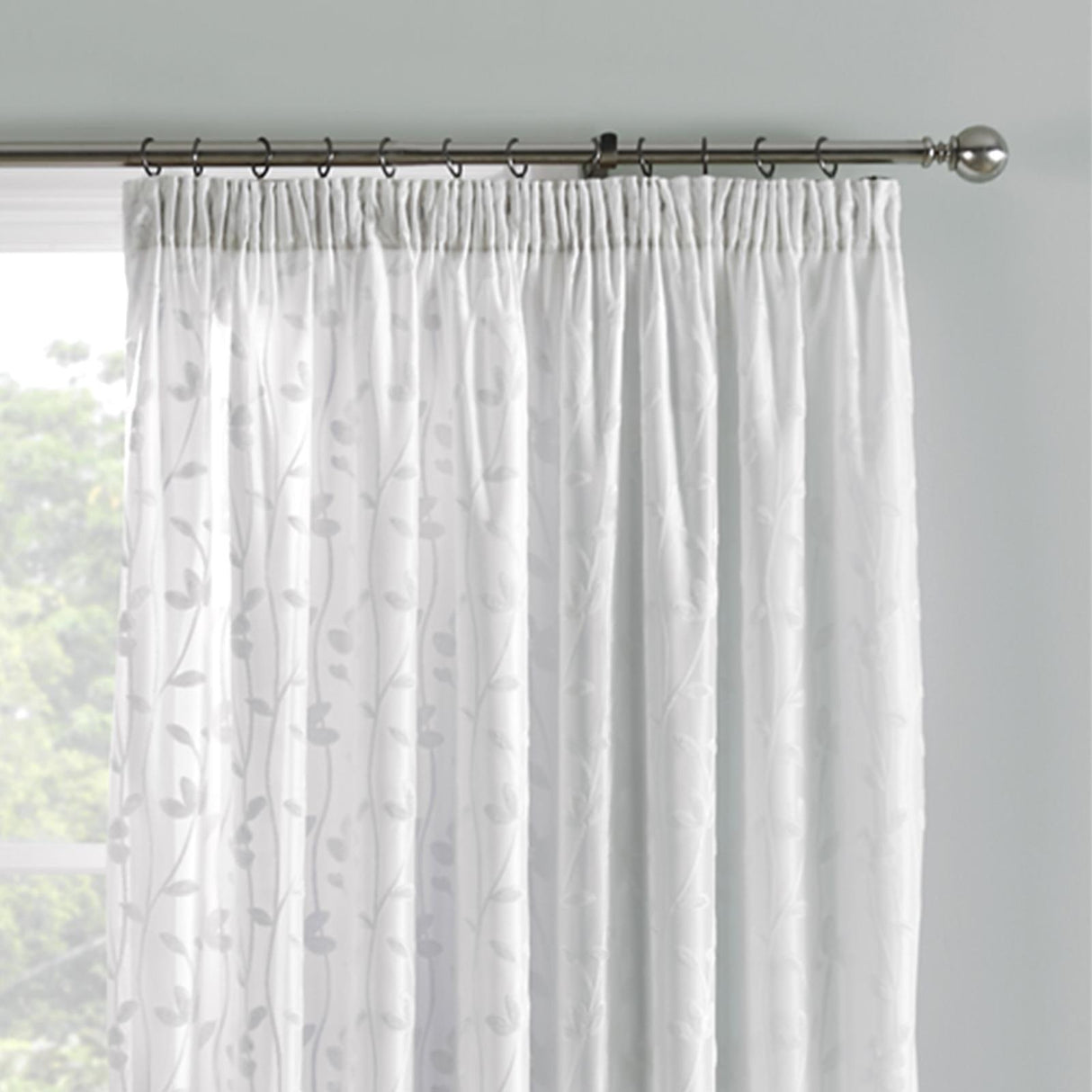 Sophia Jacquard Lined Voile Curtains