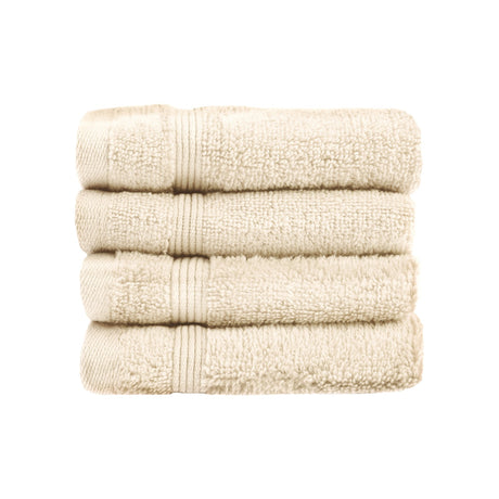 Luxury Zero Twist Egyptian Cotton Face Cloth 4 Pack Stone Towels Allure   