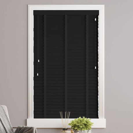 Sunwood Wood Carbon Made to Measure Venetian Blind with Jet Tapes