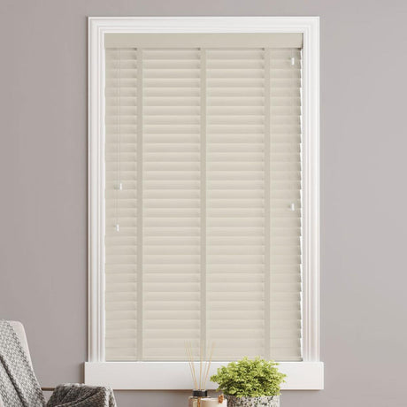 Sunwood Wood Gloss Creme Made to Measure Venetian Blind with Barley Tapes