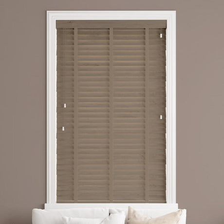 Sunwood Wood Urban Oak Made to Measure Venetian Blind with Truffle Tapes