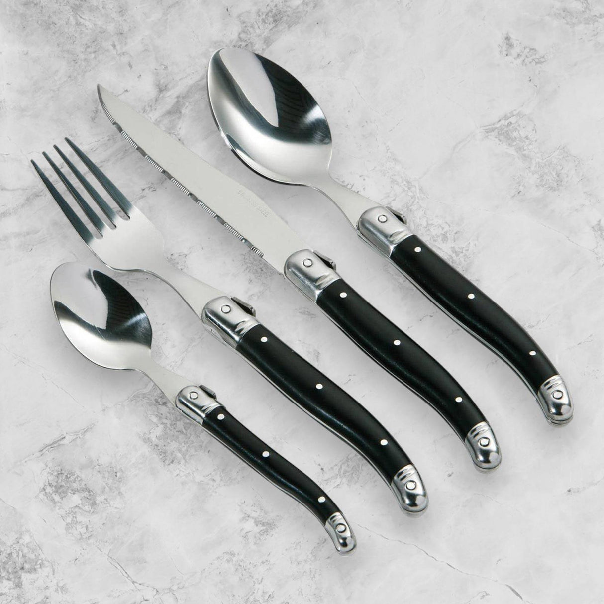 Swiss 16 Piece Black Cutlery Set