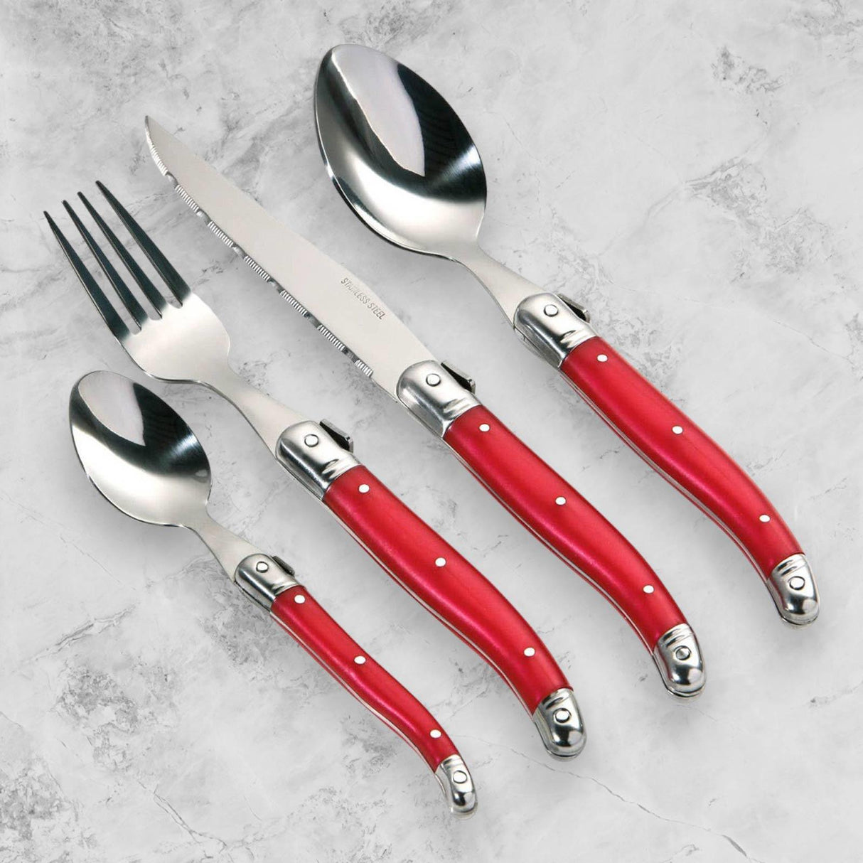 Swiss 16 Piece Red Cutlery Set