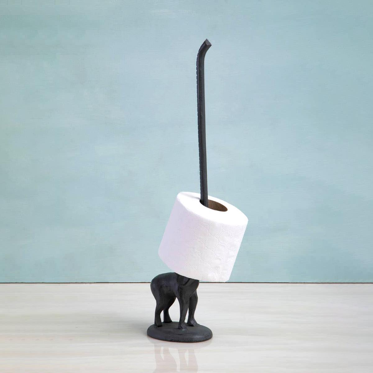 Tall Grey Elephant Toilet Roll Holder