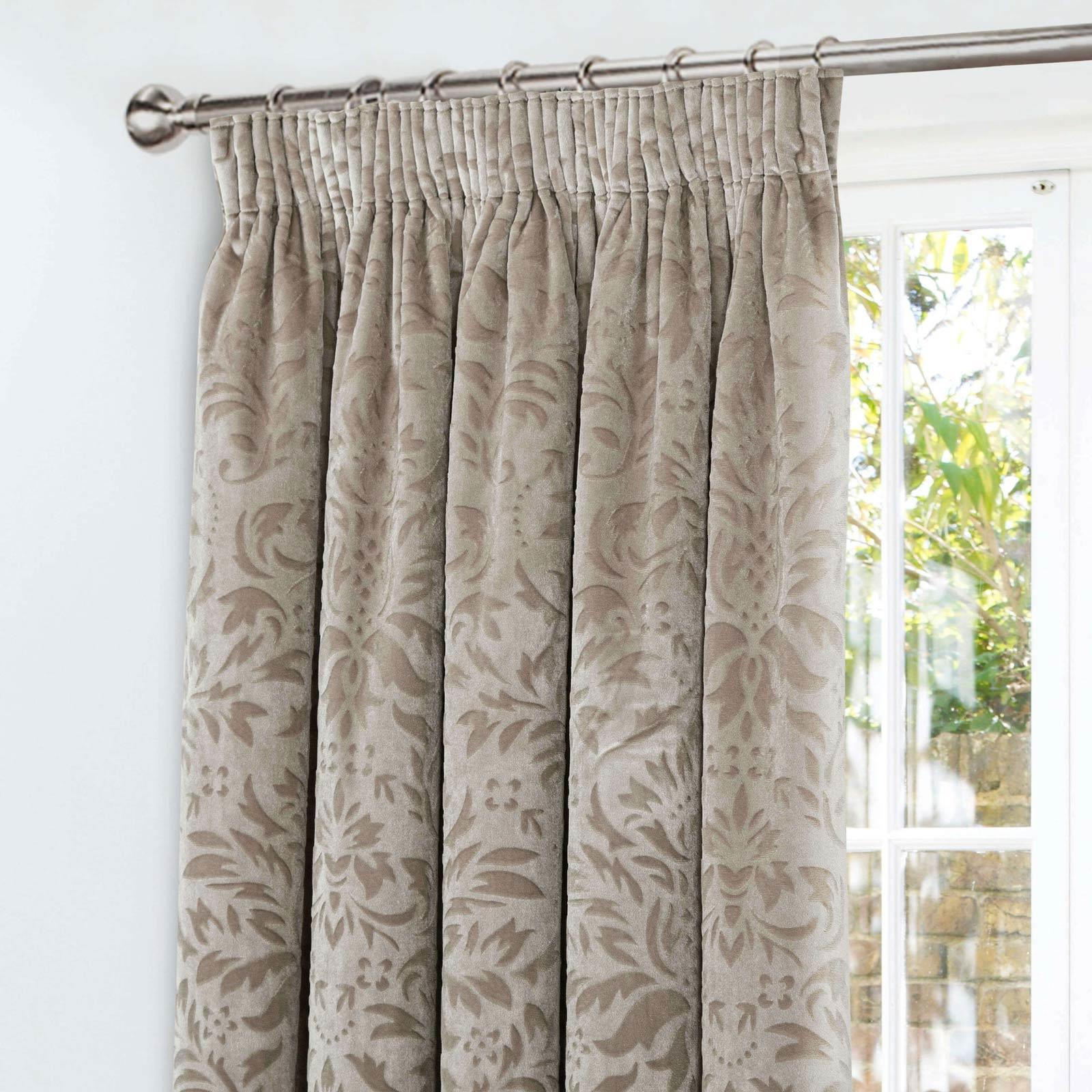 Home Curtains Taylor Damask Thermal Tape Top Curtains Natural ...