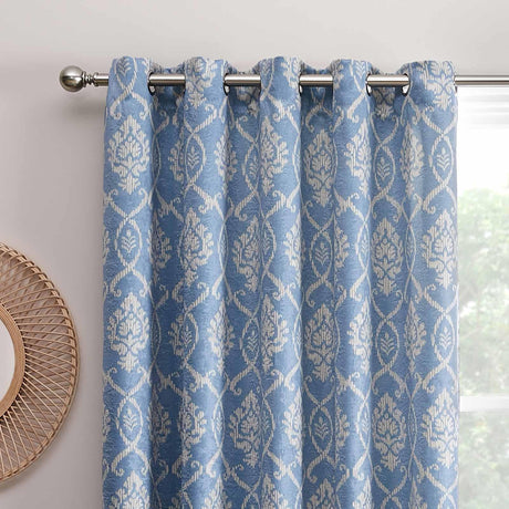 Vivianna Dim Out Eyelet Curtains Blue