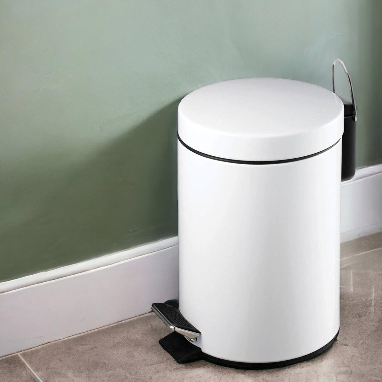 White 3L Mini Pedal Bin