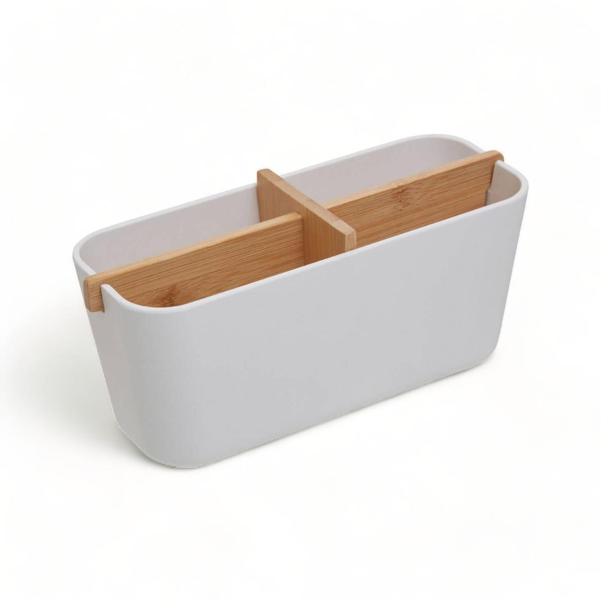 White Bamboo Storage Organiser