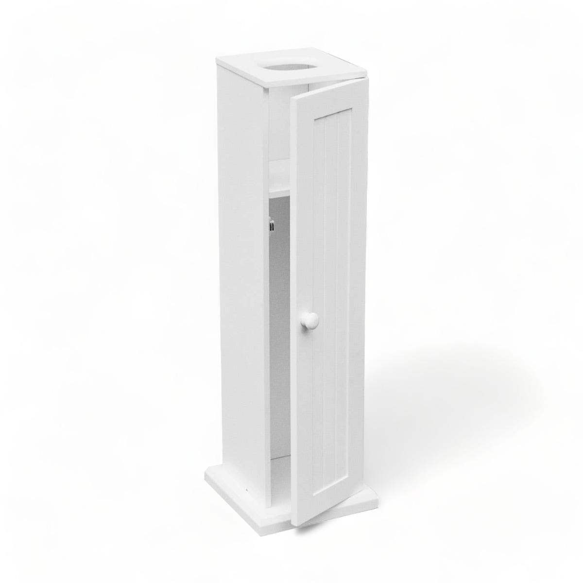 White Wood Toilet Roll Cabinet