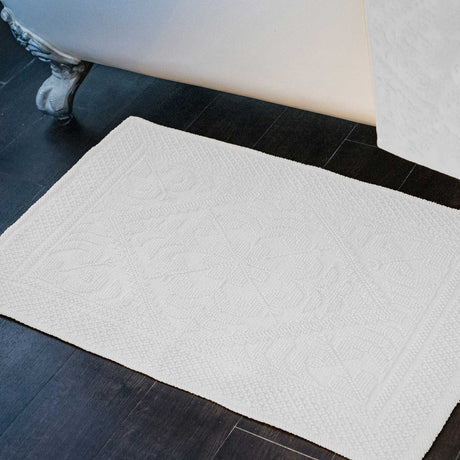 Country House Jacquard Bath Mat White Bath Mat Allure   