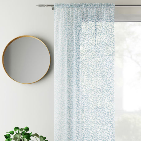 Willow Voile Curtain Panel Blue