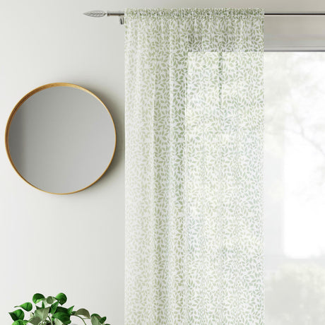 Willow Voile Curtain Panel Green