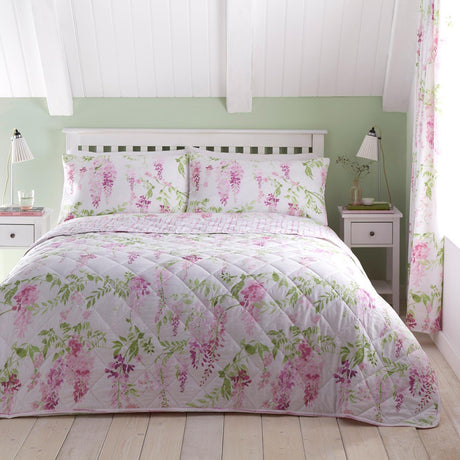 Wisteria Quilted Bedspread Pink