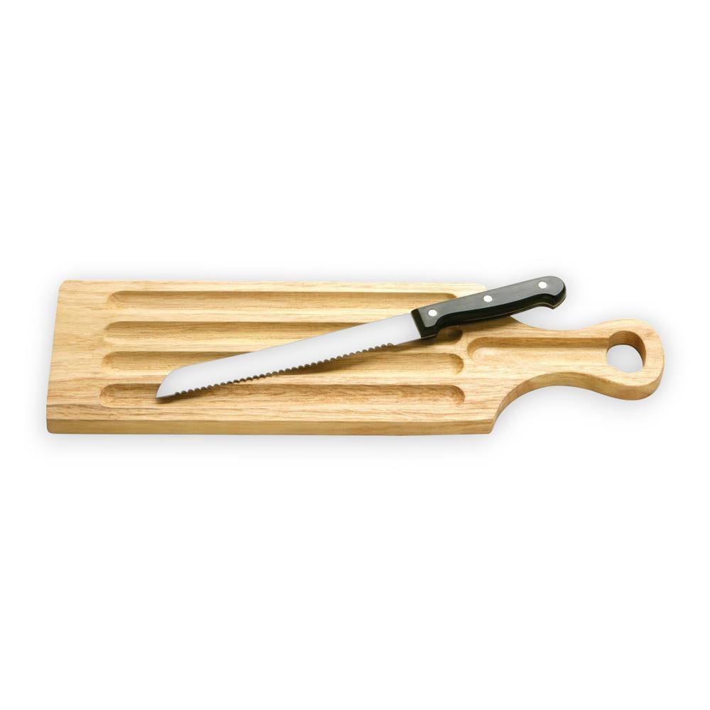 Wooden Bread Board + Knife Set