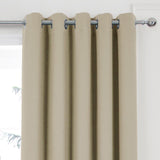 Woven Blackout Eyelet Curtains Latte