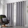 Velvet Chenille Eyelet Curtains Silver Eyelet Curtains Alan Symonds 56'' x 54''  