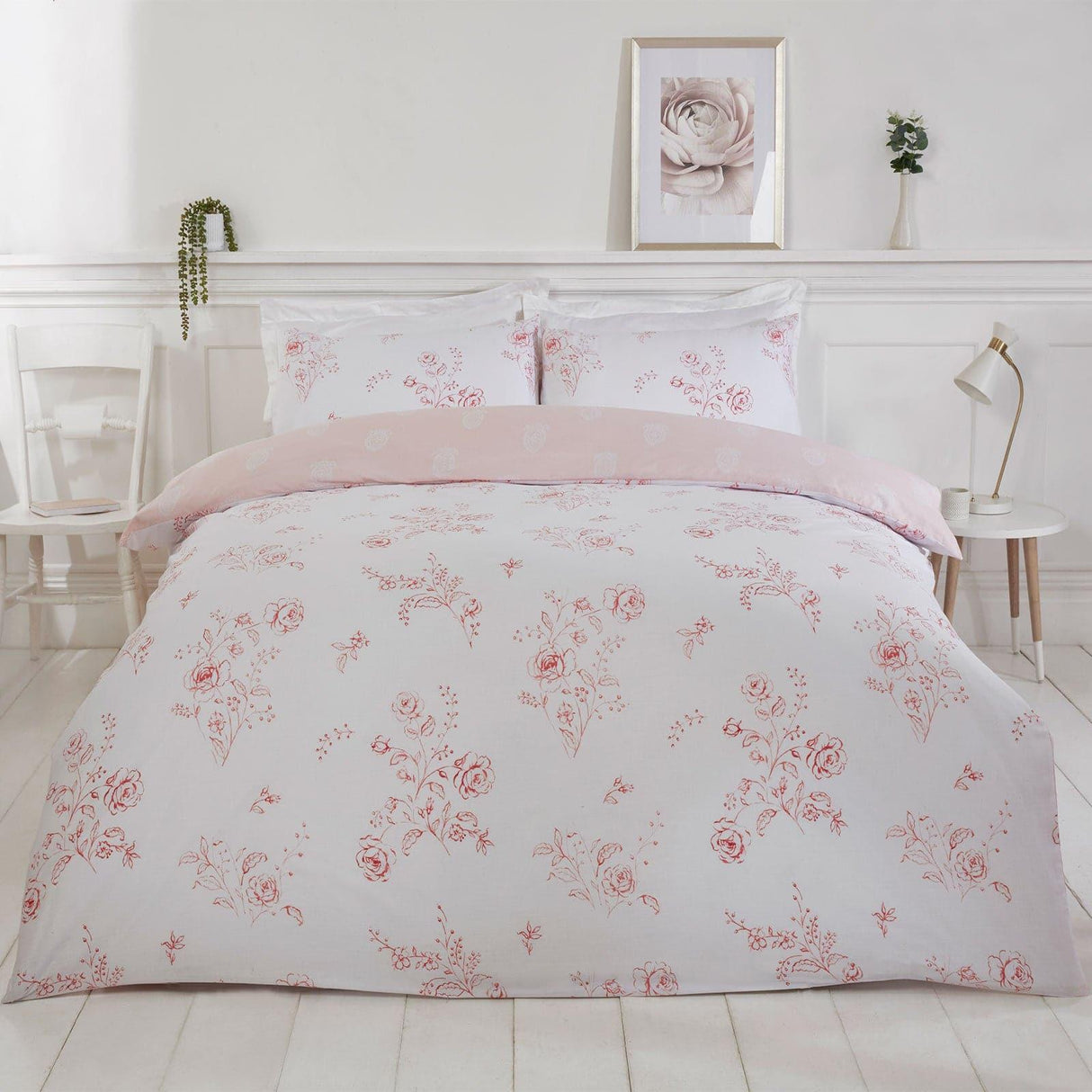 Sadie Eco Friendly Rose Duvet Cover Set Duvet Cover Rapport Single  