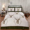 Angus Stag Flannelette Green Duvet Cover Set Duvet Cover Rapport Single  