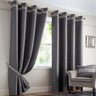 Palace Blockout Eyelet Curtains Silver Eyelet Curtains Alan Symonds 46'' x 54''  