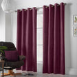 Velvet Chenille Eyelet Curtains Aubergine Eyelet Curtains Alan Symonds 56'' x 54''  