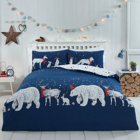 Polar Bear & Friends Christmas Duvet Cover Set Duvet Cover Rapport Single  