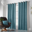 Velvet Chenille Eyelet Curtains Teal Eyelet Curtains Alan Symonds 56'' x 54''  