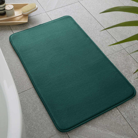 Antibacterial Memory Foam Bath Mat Forest Green