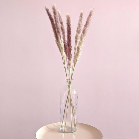 Dried Pampas Grass in Glass Vase Artificial Flowers & Plants Grune   