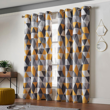 Malmo Blockout Eyelet Curtains Ochre Eyelet Curtains Alan Symonds 66'' x 54''  