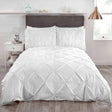 Balmoral Diamond Pin-Tuck White Duvet Cover Set Duvet Cover Rapport Single  